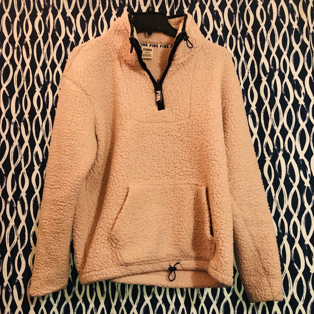 PINK Sherpa quarter zip